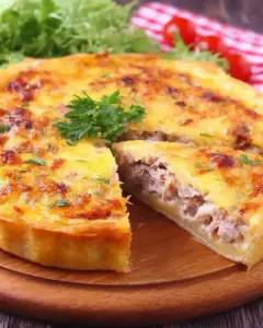 Tarte au thon onctueuse à la moutarde ancienne