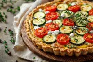 Tarte estivale aux courgettes, tomates et feta