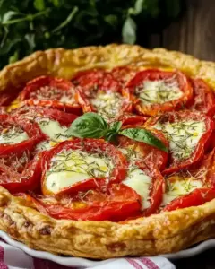 Tarte à la tomate, moutarde et chèvre