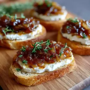 Toasts au chèvre chaud et compotée d’oignons au miel