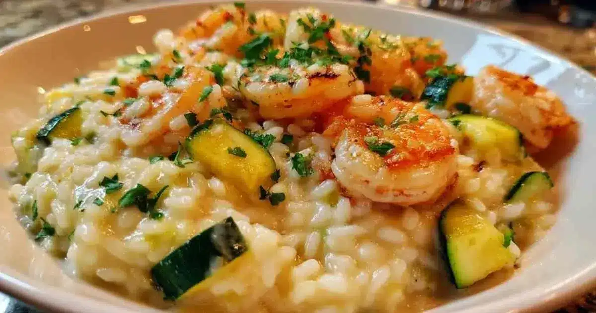 Risotto Crevettes Courgettes Facile (en 40 min) 2 risotto crevettes courgettes