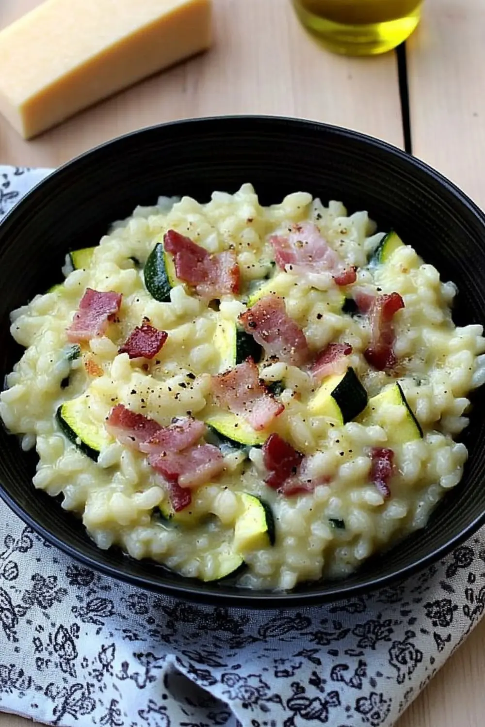 Risotto Crémeux Aux Courgettes Et Bacon 2 risotto crémeux aux courgettes et bacon