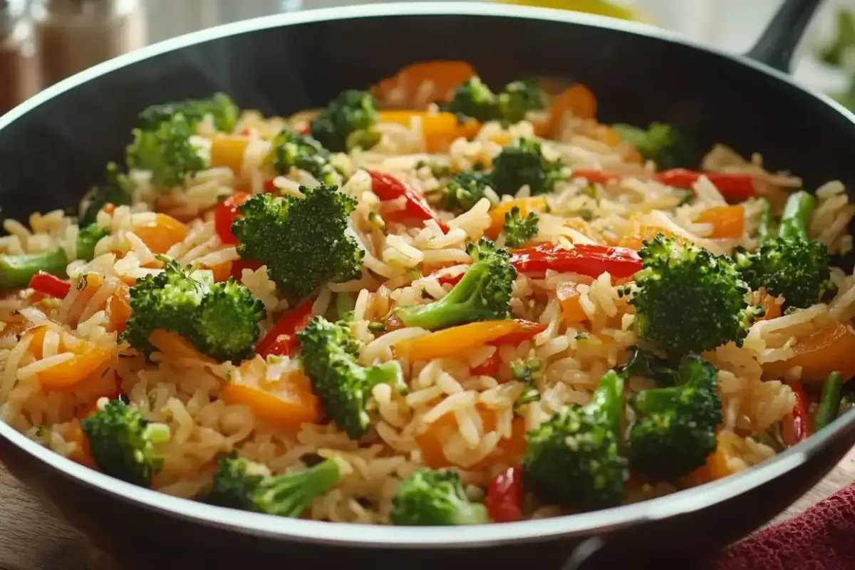 Riz sauté aux épices, brocoli et carottes 2 riz sauté aux épices