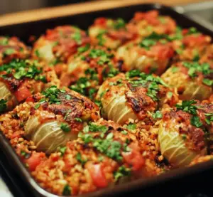 Rouleaux de chou farcis au riz et aux légumes