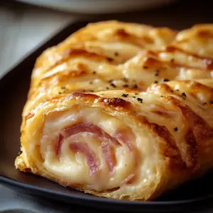 Feuilleté Gourmand : Roulé Apéritif au Jambon et Fromage