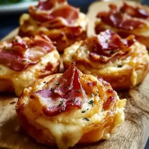 Roulés feuilletés croustillants au fromage et bacon