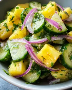 Salade facile à l’ananas et au concombre