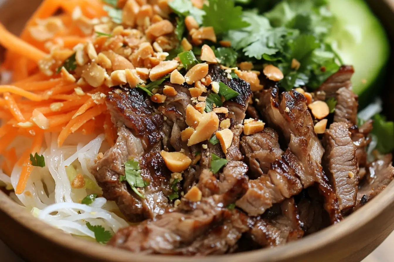 Salade au boeuf grillé et vermicelles 2 salade au boeuf grillé et vermicelles