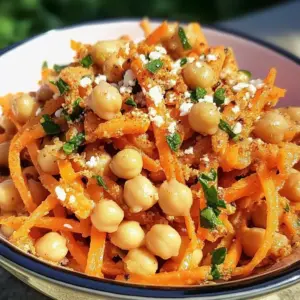 Salade de carottes épicées et pois chiches au tahini
