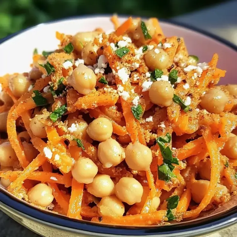 Salade de Carottes Épiciées et de Pois Chiches avec Sauce Tahini 