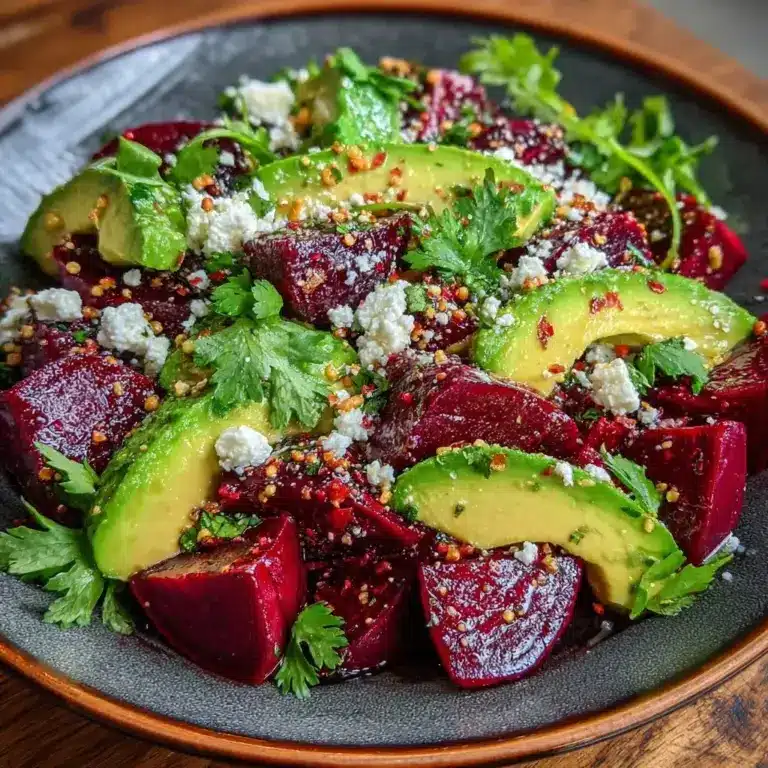 Salade de betteraves, avocat et feta