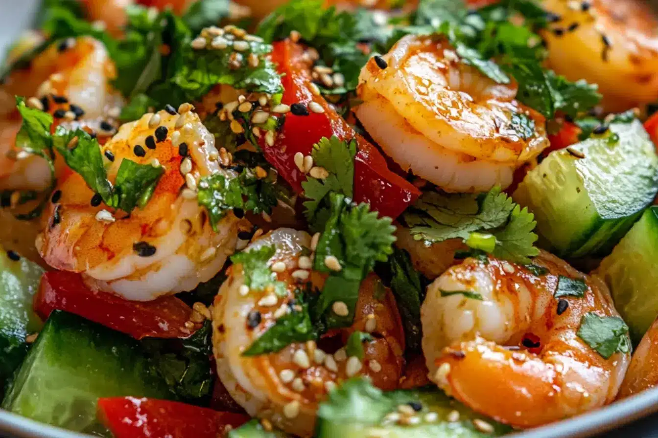 Salade de crevettes à l’asiatique 2 salade de crevettes asiatique