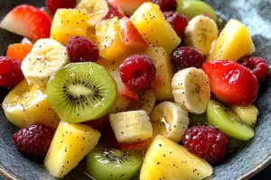 Salade de fruits frais à la vinaigrette vanillée