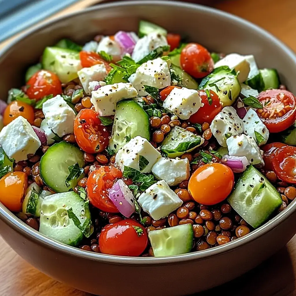 Salade de Lentilles, Concombre et Feta 2 salade de lentilles concombre feta