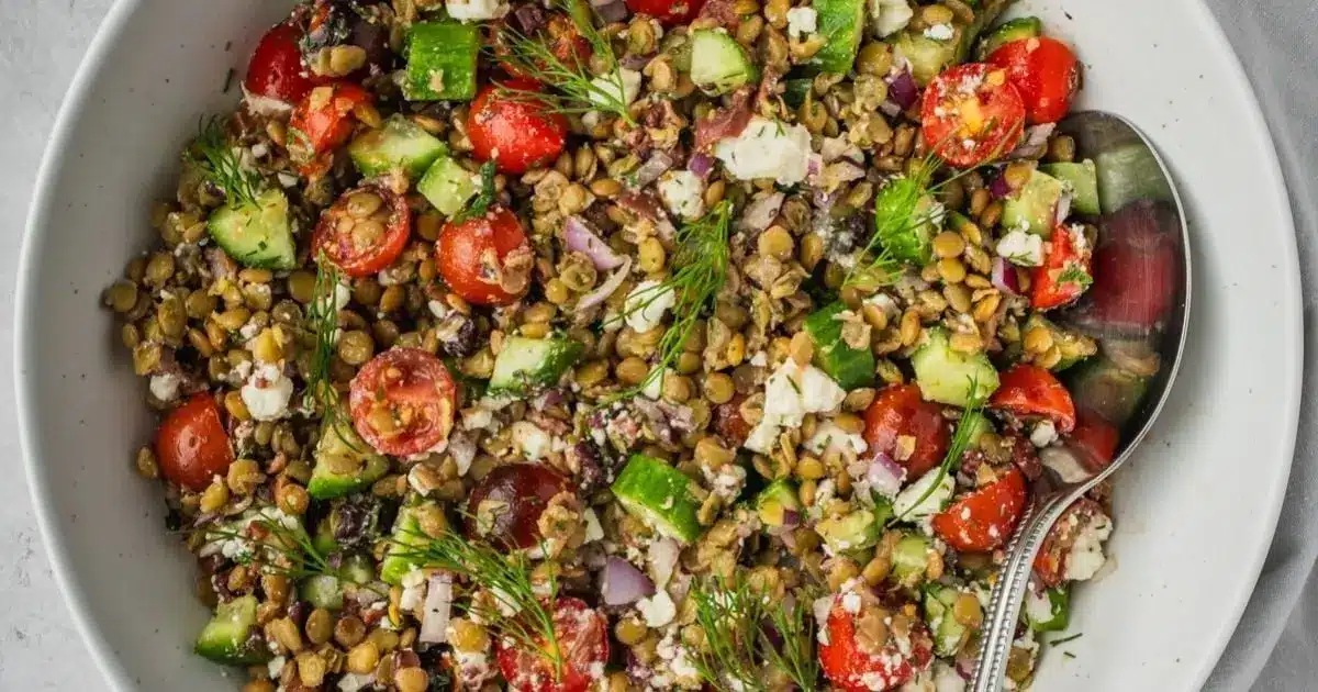 Greek-Inspired Lentil Salad Recipe 2 salade de lentilles grecque