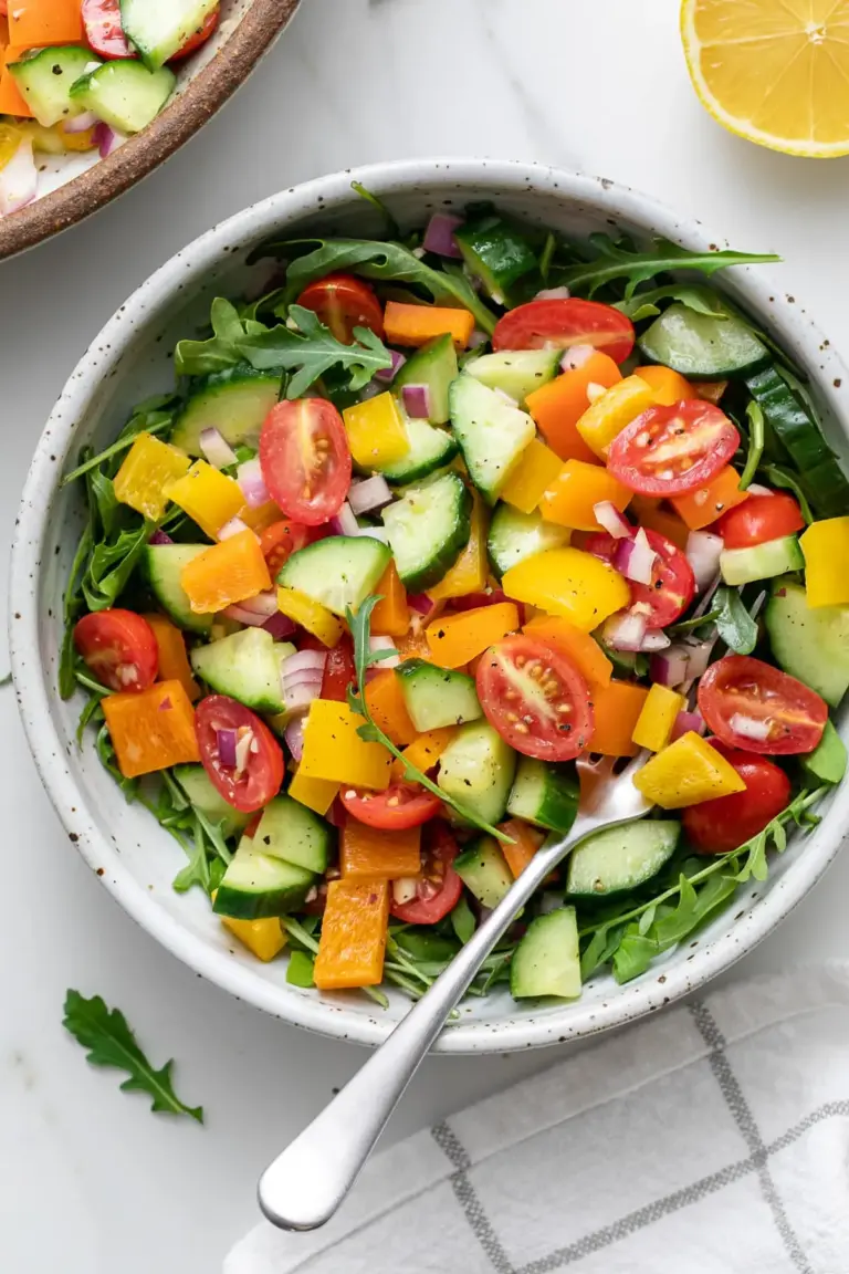 Quick + Easy Vegetable Salad (w/ Garlic Lemon Dressing) – TSV