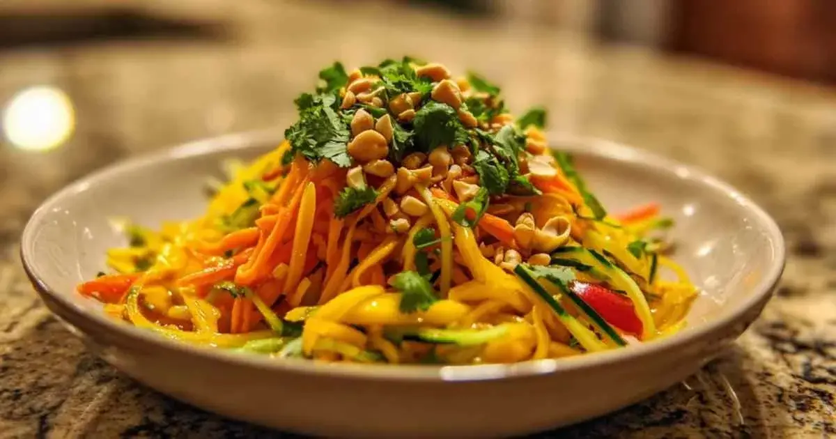 Salade de Mangue Thaï : Recette Facile en 15 min 2 salade de mangue thaï