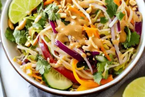 Salade de nouilles thaïlandaises à la sauce cacahuète