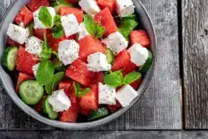 Salade estivale de pastèque à la feta et concombre