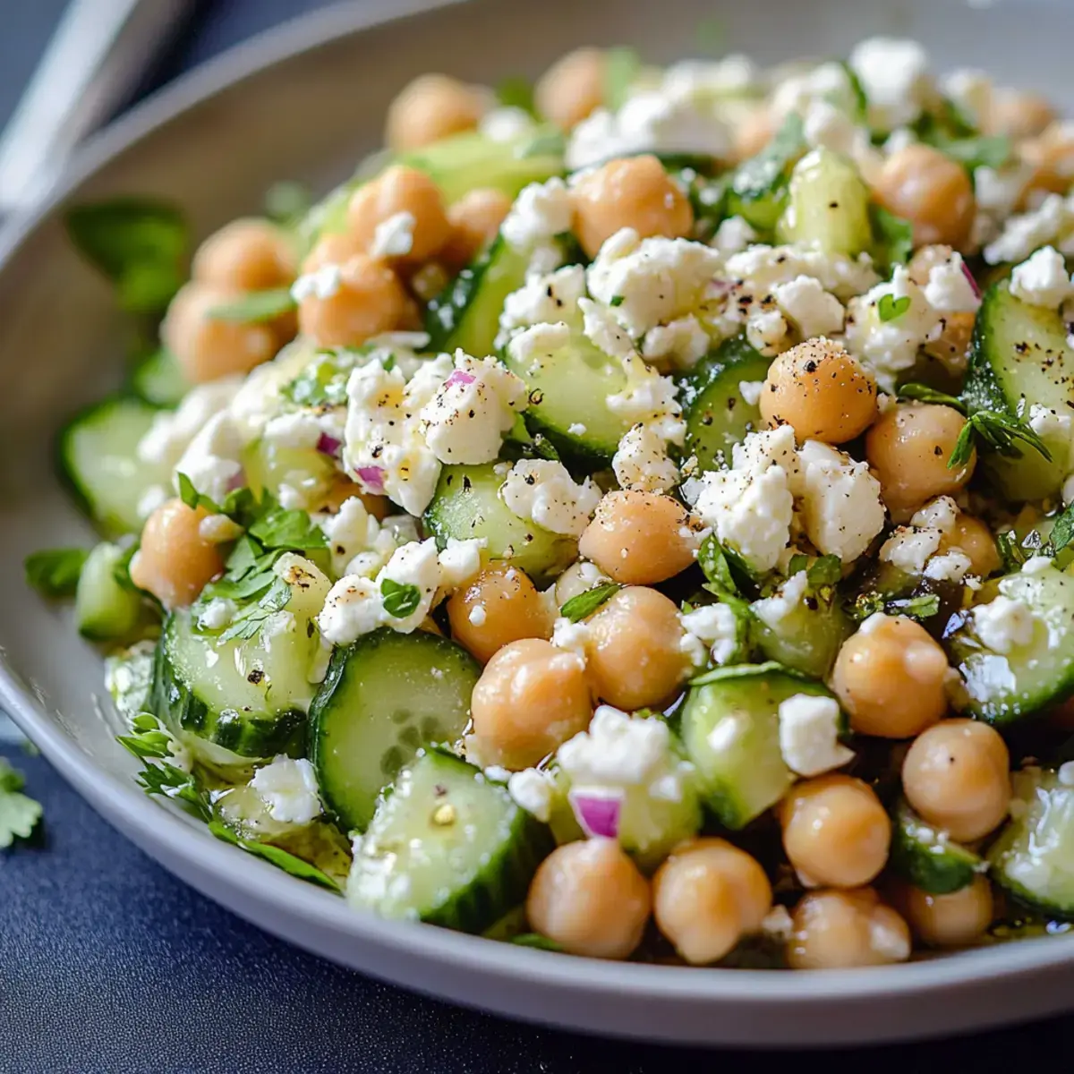 Savourez la Meilleure Salade de Pois Chiches, Concombre et Feta 2 salade de pois chiches