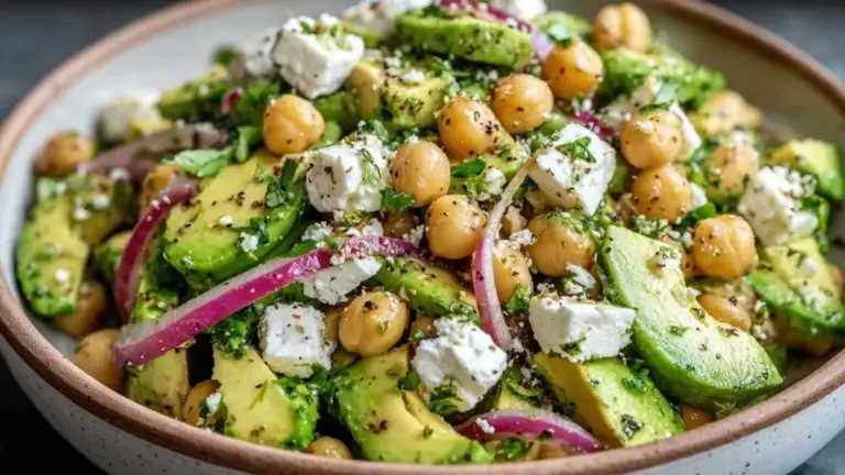 Salade de Pois Chiches Avocat Féta : Recette Express 15min