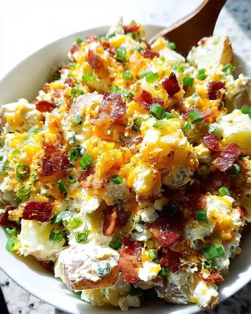Salade de pommes de terre au four garnie
