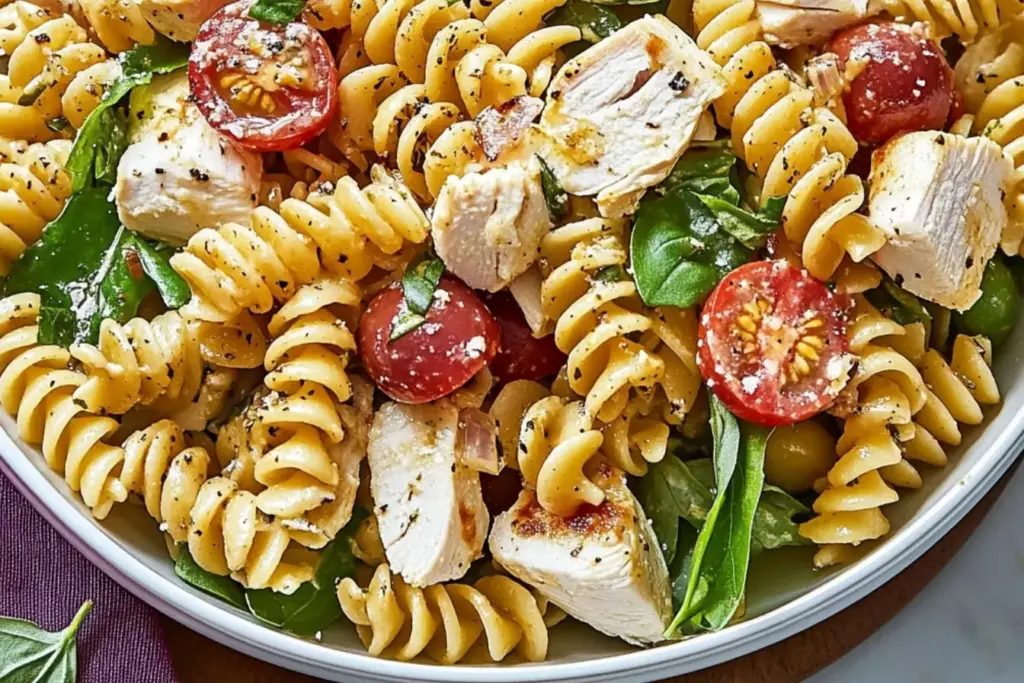 Salade de poulet et pâtes
