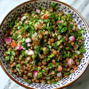 Salade froide de lentilles aux herbes fraîches