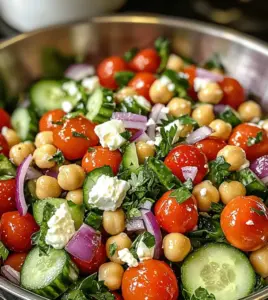 Salade Méditerranéenne Croquante aux Pois Chiches et Feta