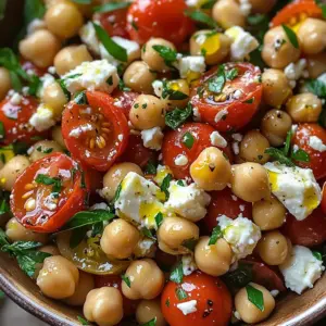 Salade méditerranéenne aux pois chiches, tomates et féta
