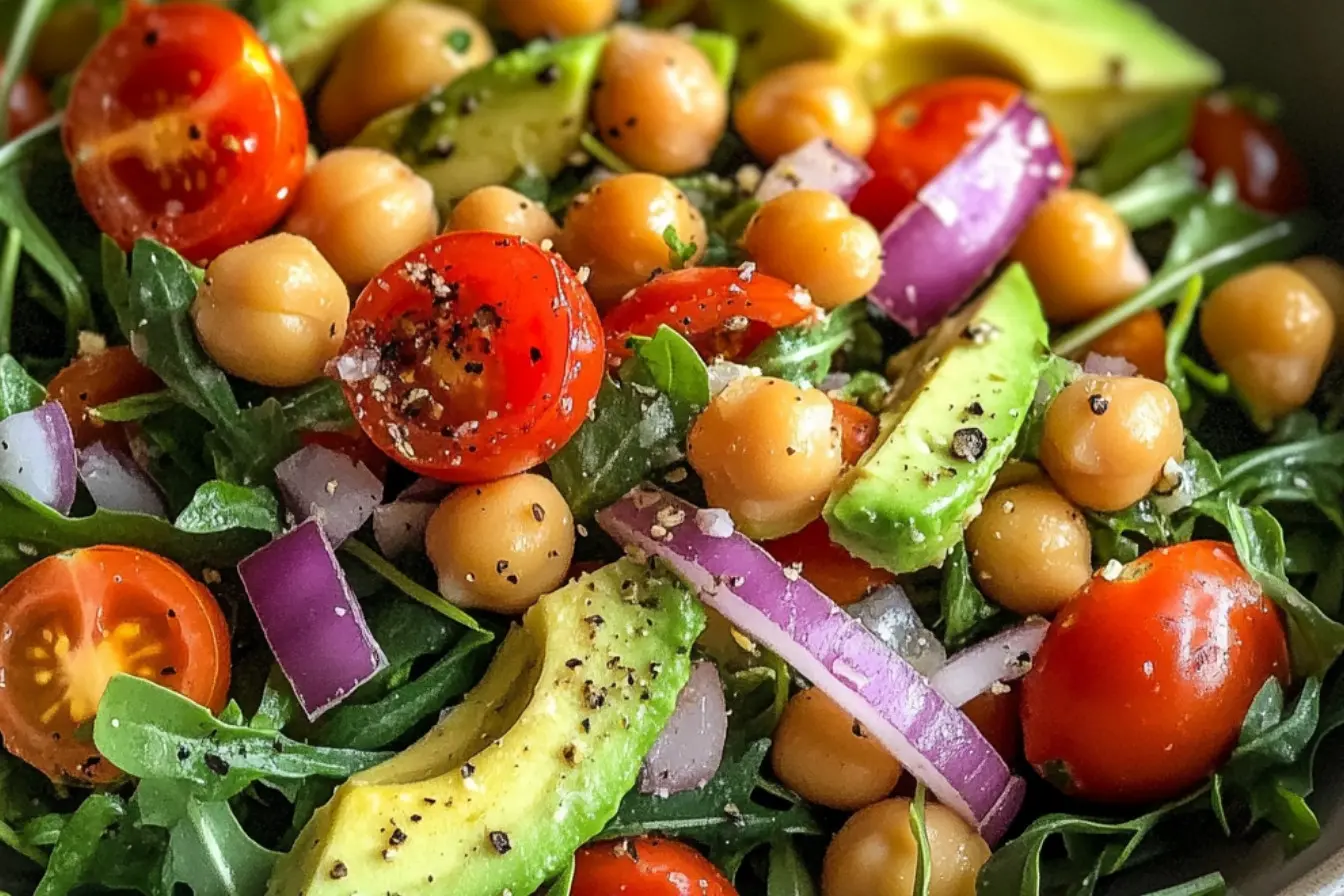 Salade roquette avocat pois chiches 2 salade roquette avocat pois chiches