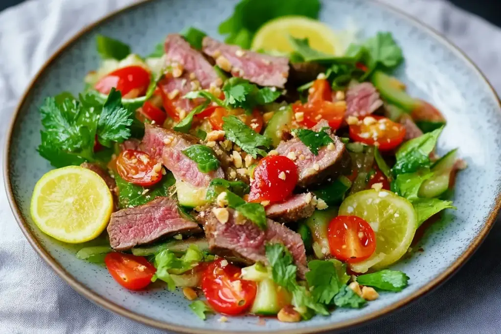 Salade thaï de bœuf : Explosion de fraîcheur et saveurs exotiques