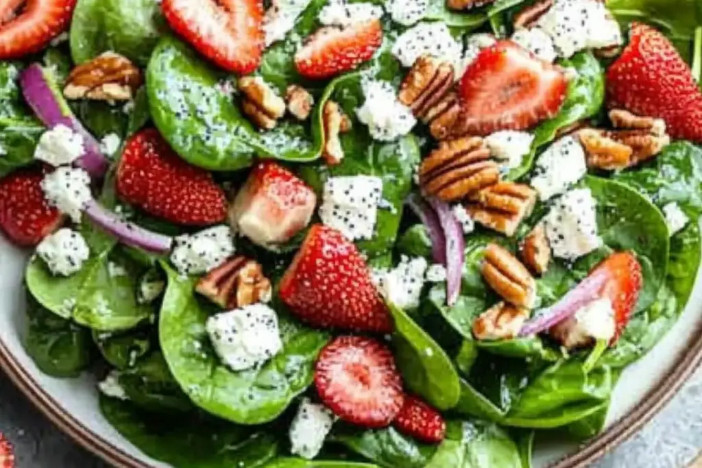 Salade de fraises et épinards