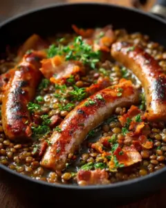 Saucisses aux lentilles façon Cookeo