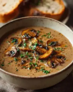 Velouté crémeux de champignons frais