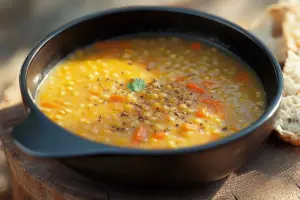 Soupe de lentilles aux légumes classique