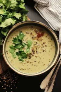 Soupe réconfortante de lentilles au lait de coco et épices