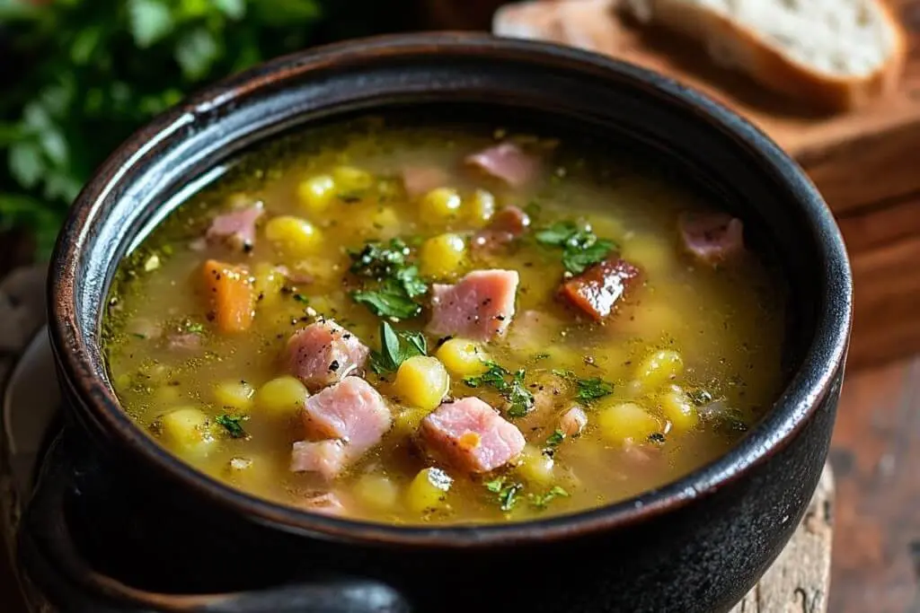 soupe de pois cassys et jambon 1