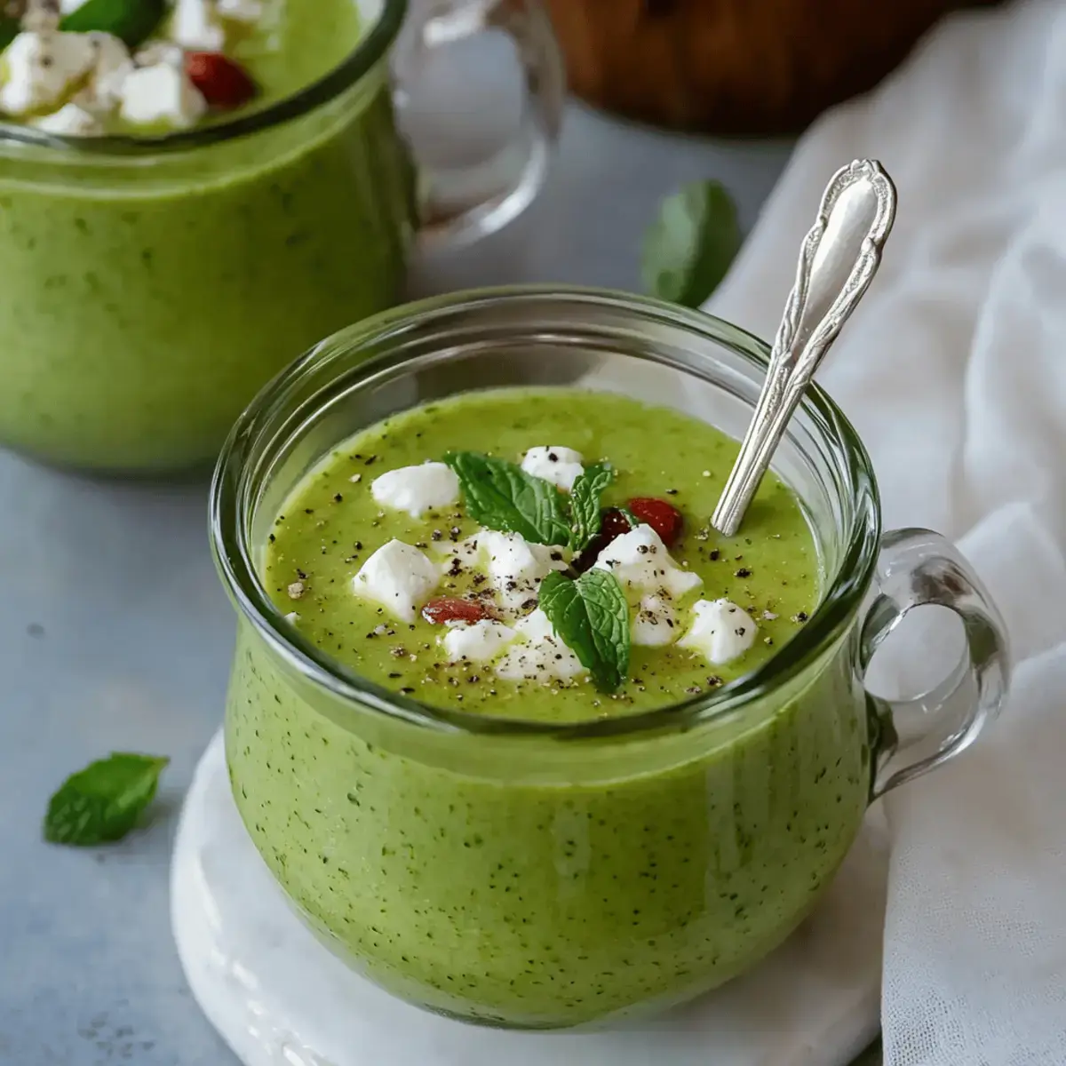 soupe froide de courgette feta menthe basilic