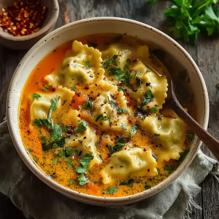 Soupe thaï réconfortante aux raviolis