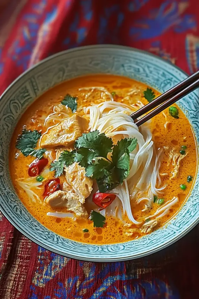 Soupe Thaï (Poulet, Lait De Coco Et Curry Rouge)