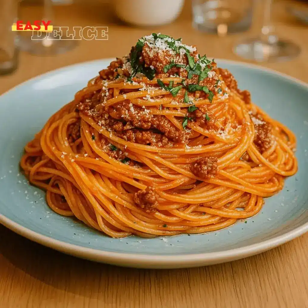 Recette de Spaghetti Crémeuse à l’Ail et Sauce Bolognaise : Savoureuse et Copieuse