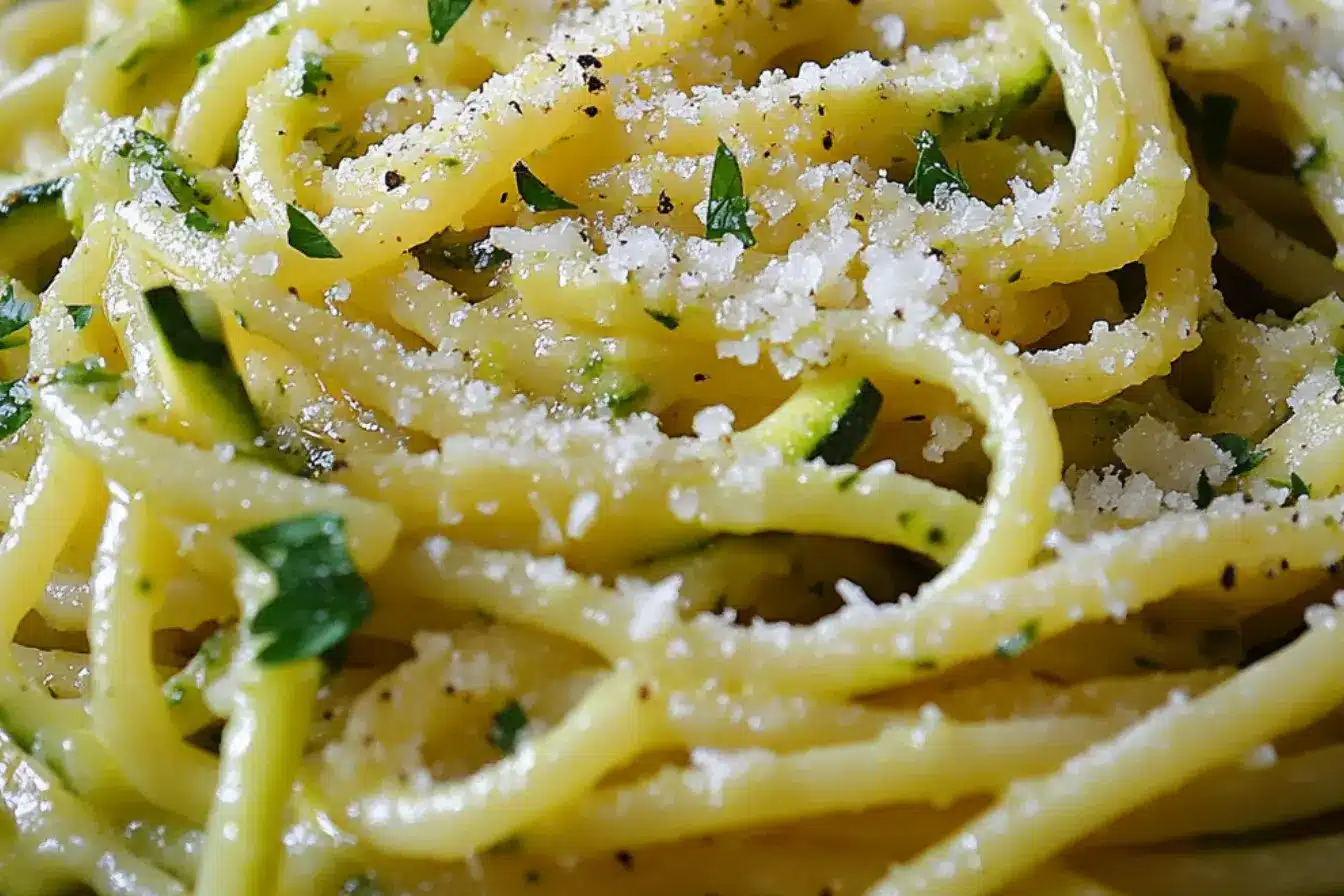Spaghettis à la crème de courgette 2 spaghettis à la crème de courgette