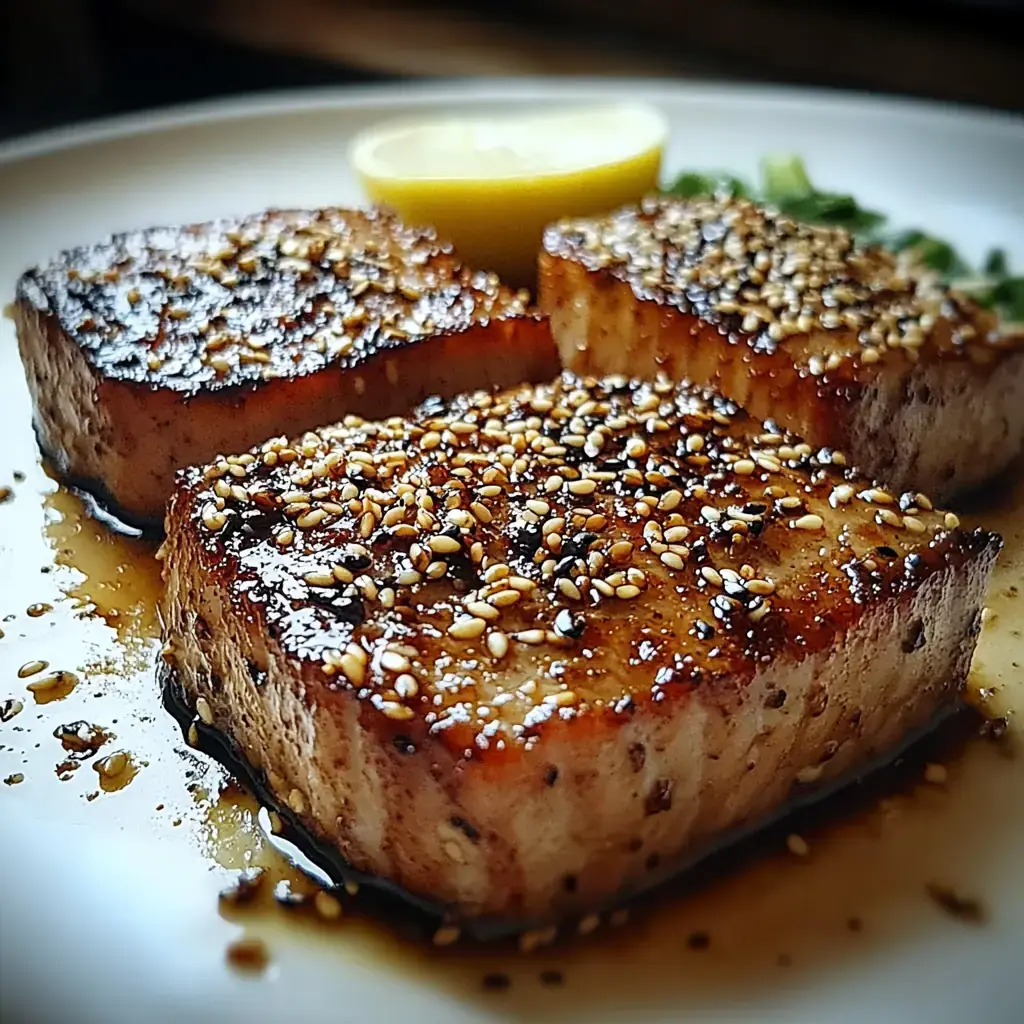Steaks de thon grillés aux graines de sésame