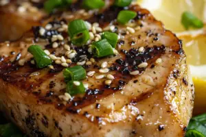 Steaks de thon mariné grillés