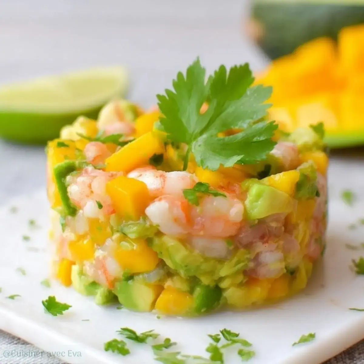 Tartare de Crevettes, Avocat et Mangue : un délice rapide - 2 tartare de crevettes avocat mangue