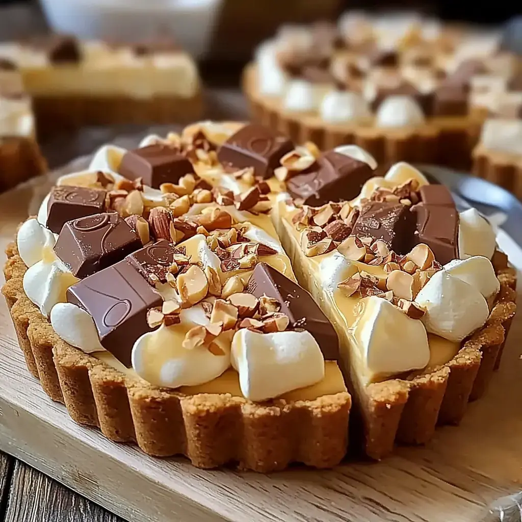 Tarte Kinder Bueno au Chocolat Blanc et Noisettes