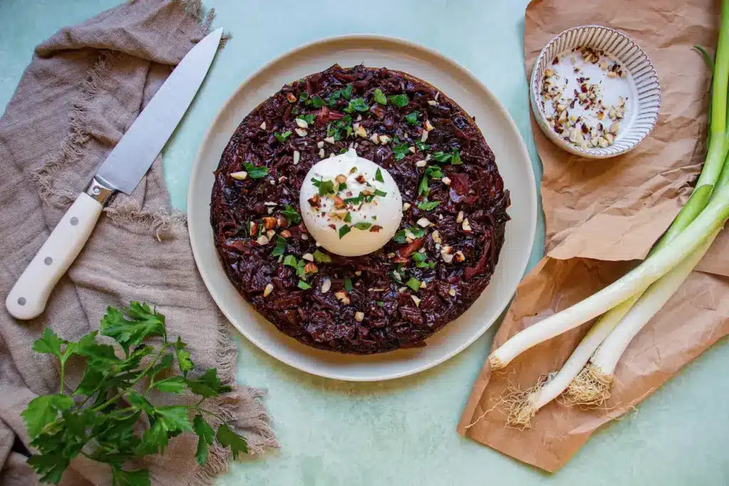 Tarte Tatin au Chou Rouge et Burrata : Casserole et Chocolat