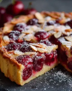 Tarte aux cerises et amandes gourmande