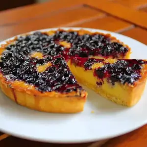 Tarte aux myrtilles onctueuse